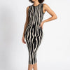 Wild Current Striped Knit Midi Dress