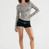 Wild Current Zebra Print Long Sleeve Boat Neck Top