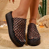 Woven Net Design Platform Sandals