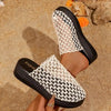 Woven Net Design Platform Sandals