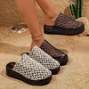 Woven Net Design Platform Sandals
