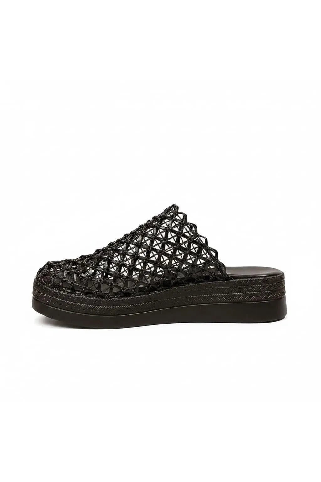 Woven Net Design Platform Sandals