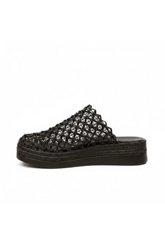 Woven Net Design Platform Sandals