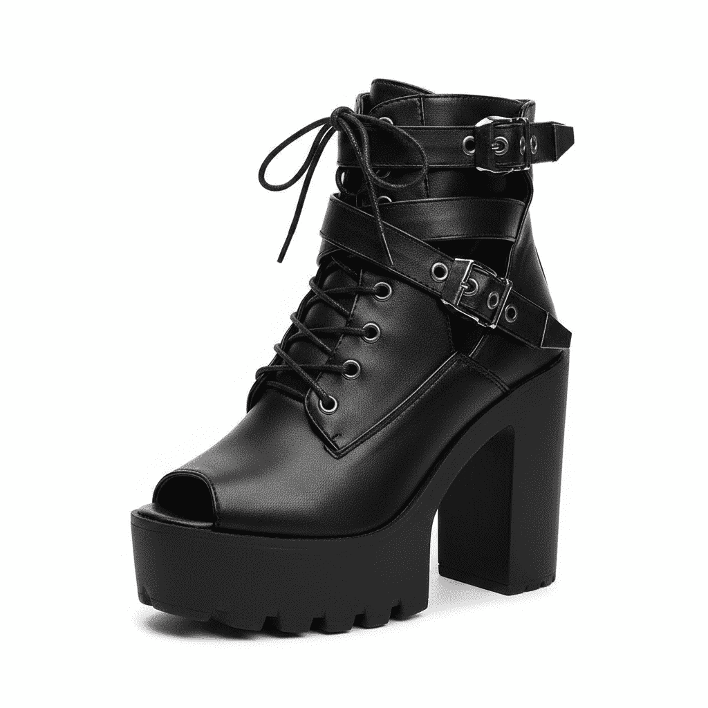 Midnight Rebel Platform Boots