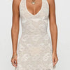 A Night in Paris Enola Lace Halter Mini Dress - Lustreve