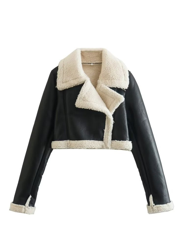 Charlie  Zipper Fur Cropped Jacket