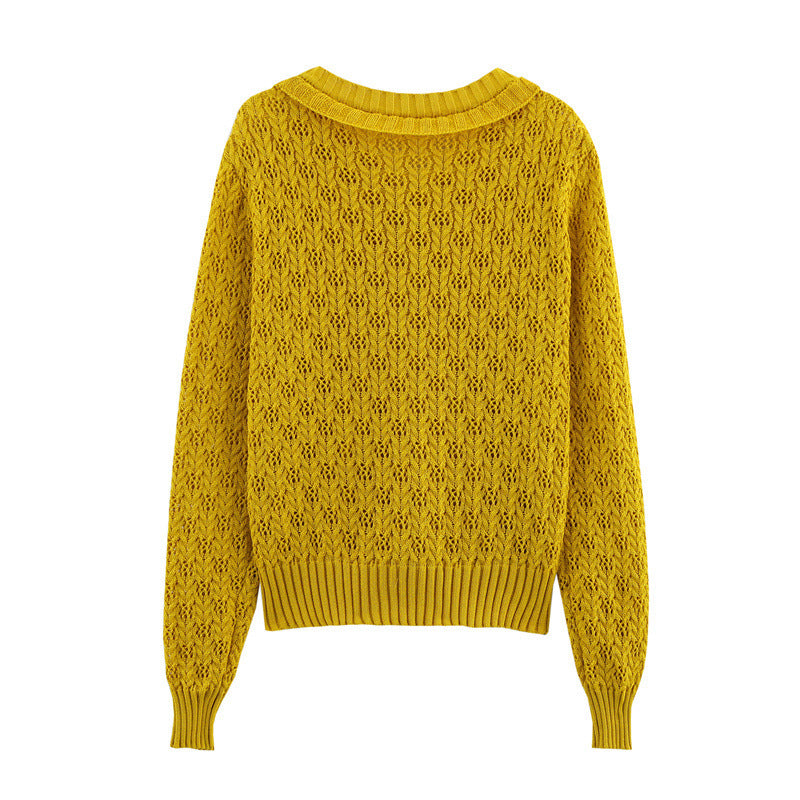 Strickcardigan mit Rüschen in Zitrusfarben 