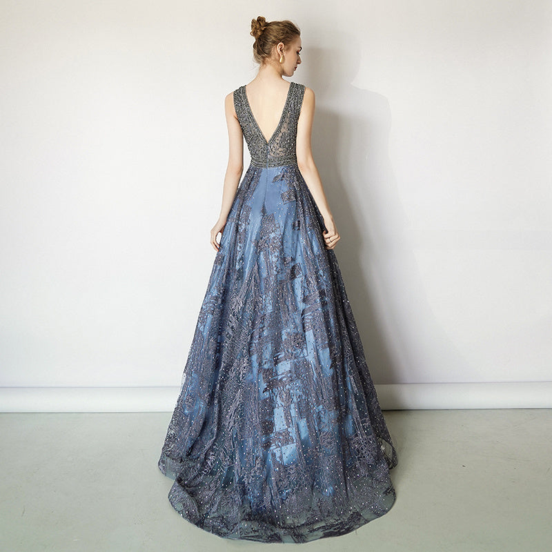 Deep Blue Minimalist Grace Gown