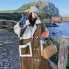 Retro Khaki Patchwork Pocket Coat