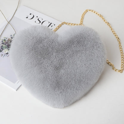 Love Plush Chain Shoulder Bag for Women – Valentine's Day Party Bag