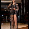 African Queen Suspender Mesh Gown
