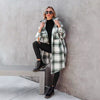 Plaid Button Flannel Long Coat