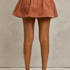 SO ME Mineral Wash Pintucked Corduroy Mini Flared Skirt