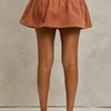 SO ME Mineral Wash Pintucked Corduroy Mini Flared Skirt