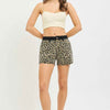 RISEN High Rise Leopard Shorts with Contrast Waistband