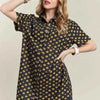 ADORA Floral Button-Up Mini Denim Dress