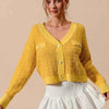 SO ME Frayed Tweed Knit Buttoned Front Cardigan