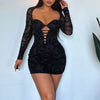 Midnight Lace Cutout Mini Dress