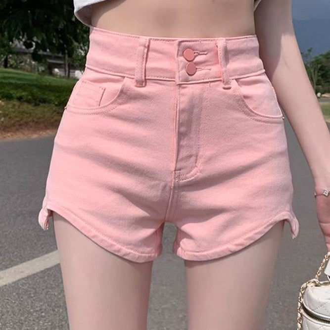 Chill Vibes Buttoned  Denim Shorts