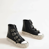 Multi-Buckle Straps Studded Platform Sneakers