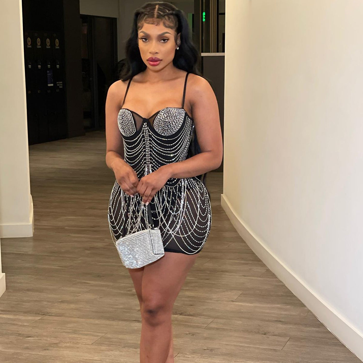 Robe à bretelles à pampilles éblouissante Mirage