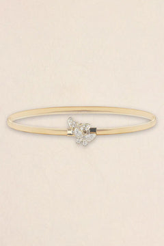 Rhinestone Butterfly Elastic Metal Belt