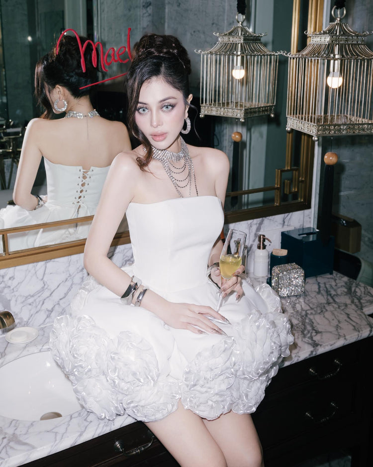 Mini-robe corset fleurie 3D Enchanted Bloom