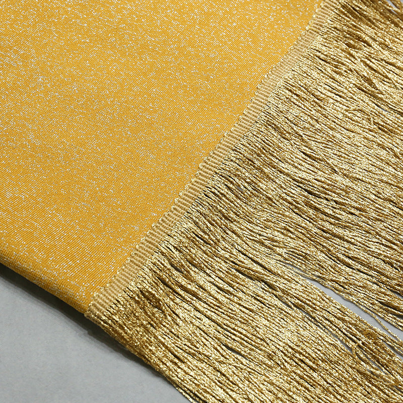 Celestial Gold Fringe Jumpsuit