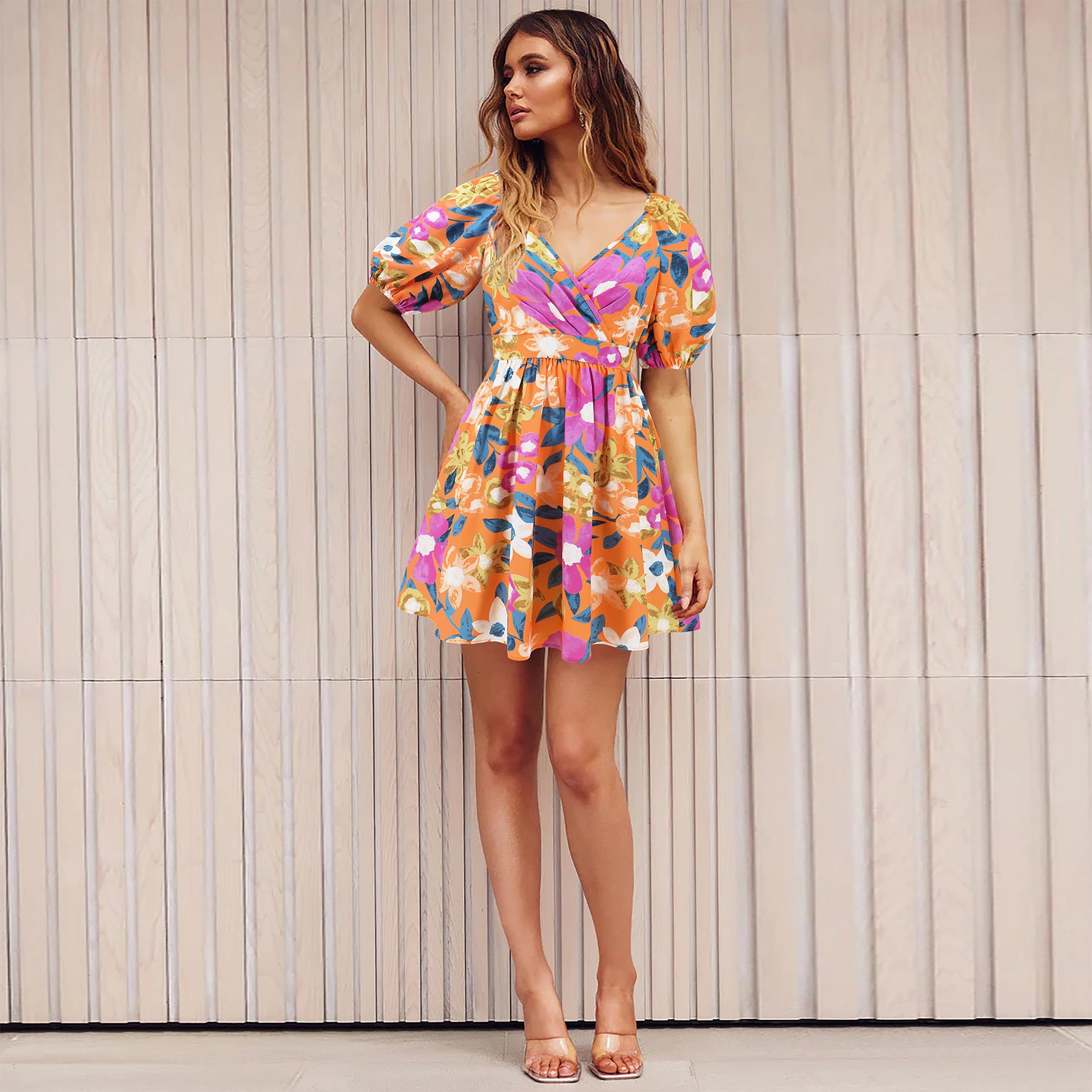 Sunset Sorbae Bloom Mini Dress