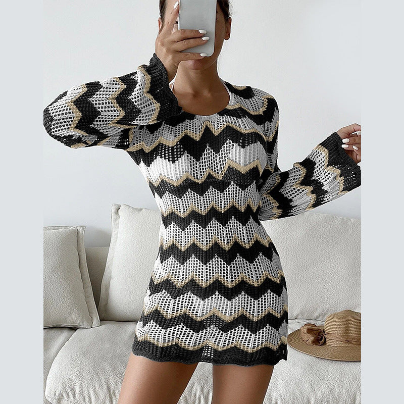 Aurelia Striped Allure Backless Knit Dress