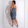 Robe en jean à bretelles chic Maeve