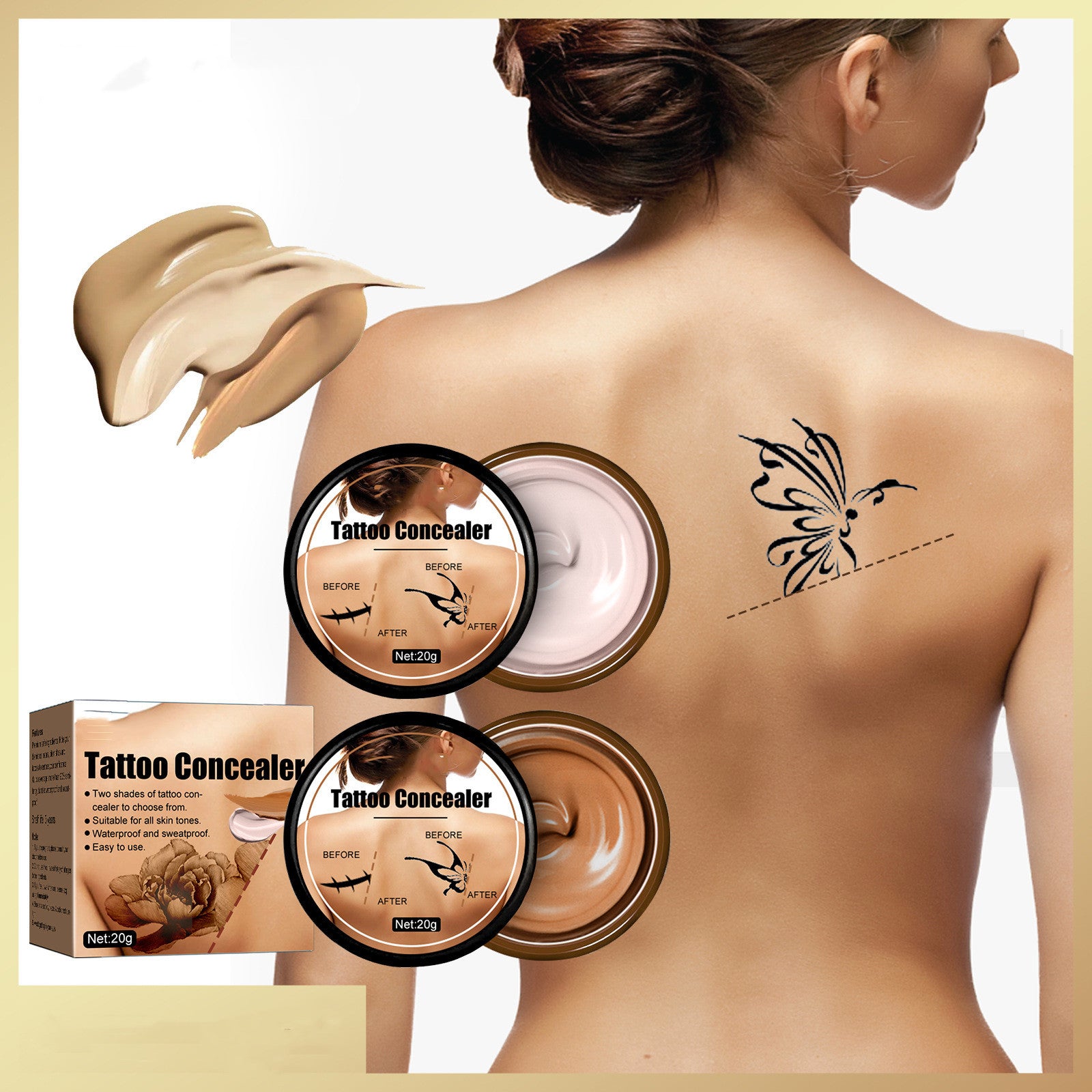 Tattoo-Abdeckkappe, Narben- und Muttermalabdeckung, wasserfest