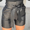 Strap Slim Fit Pu Shorts