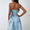Rebel Stitch Spliced Denim Midi Dress