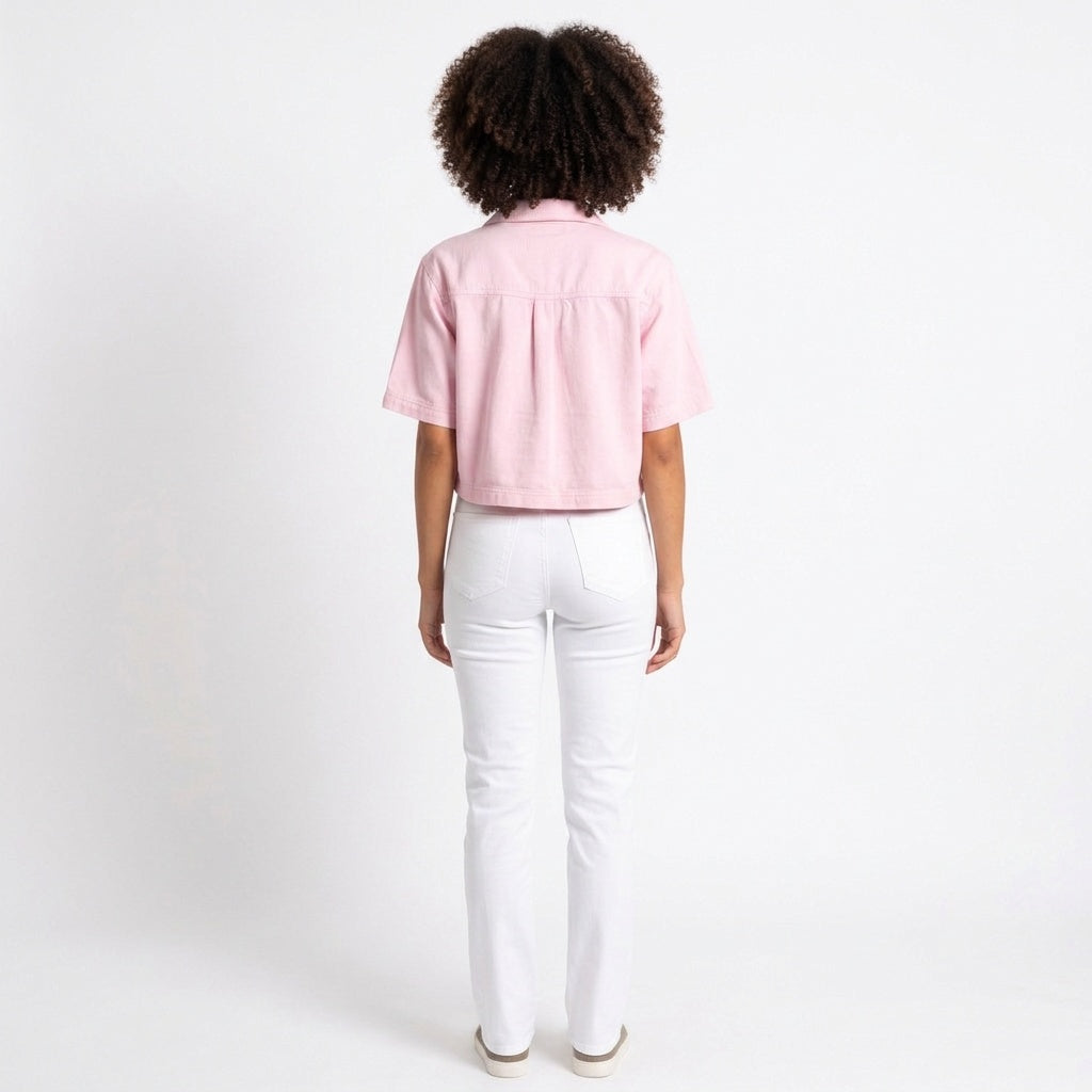 Understated Collared V-neck Top