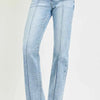 RISEN Tummy Control High Rise Straight Pin Tuck Jeans