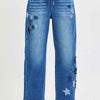 RISEN Elastic Band Slouchy Cropped Barrel with Star Patch