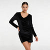 All or Nothing Maeve Velvet - Snatched Wrap Mini Dress - Lustreve