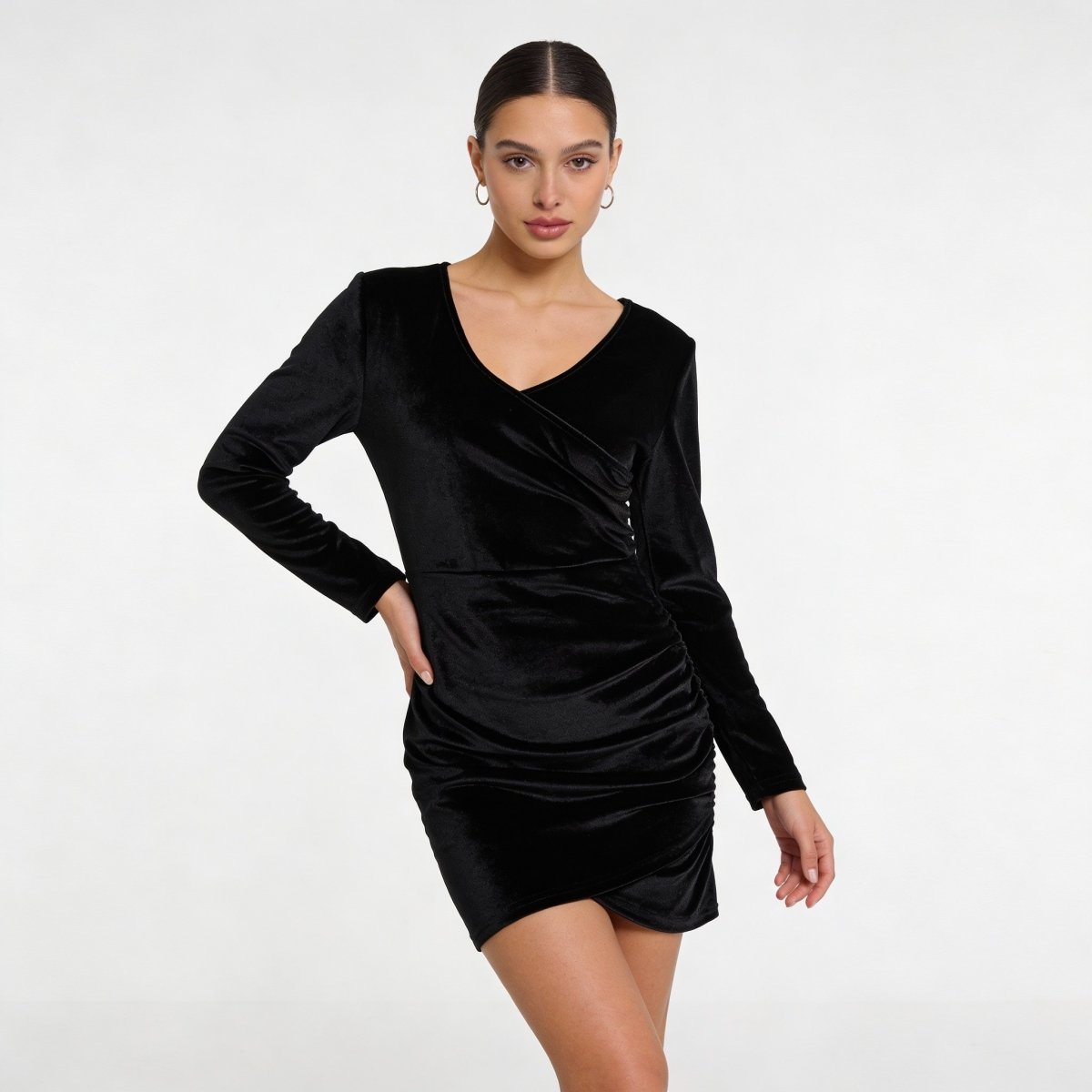 All or Nothing Maeve Velvet - Snatched Wrap Mini Dress - Lustreve