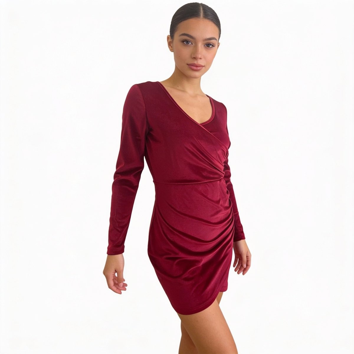 All or Nothing Maeve Velvet - Snatched Wrap Mini Dress - Lustreve