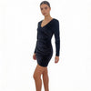 All or Nothing Maeve Velvet - Snatched Wrap Mini Dress - Lustreve