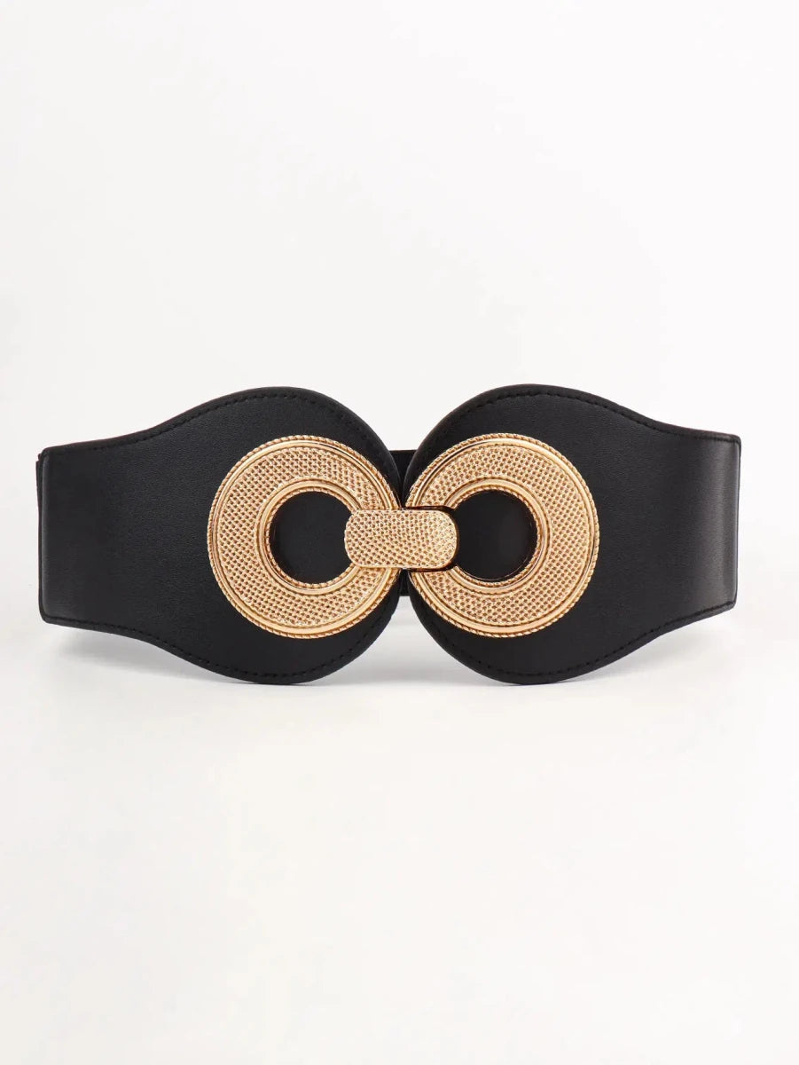 Alloy Buckle Elastic PU Belt - Lustreve