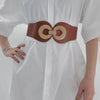 Alloy Buckle Elastic PU Belt - Lustreve
