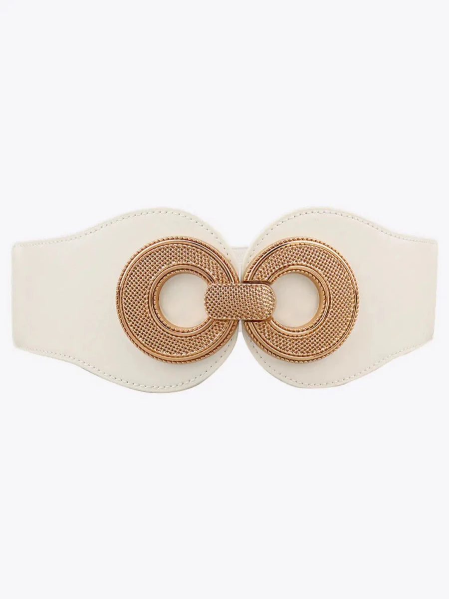 Alloy Buckle Elastic PU Belt - Lustreve