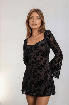 Anastasia Fleur Lace Sleeve Mini Dress
