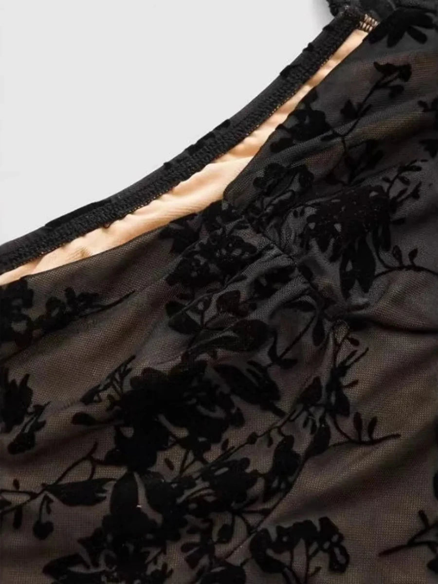 Anastasia Fleur Lace Sleeve Mini Dress - Lustreve