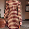 Apple Cider Mood Plaid Ruffle Shirt Mini Dress - Lustreve