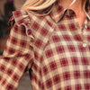 Apple Cider Mood Plaid Ruffle Shirt Mini Dress - Lustreve