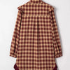 Apple Cider Mood Plaid Ruffle Shirt Mini Dress - Lustreve