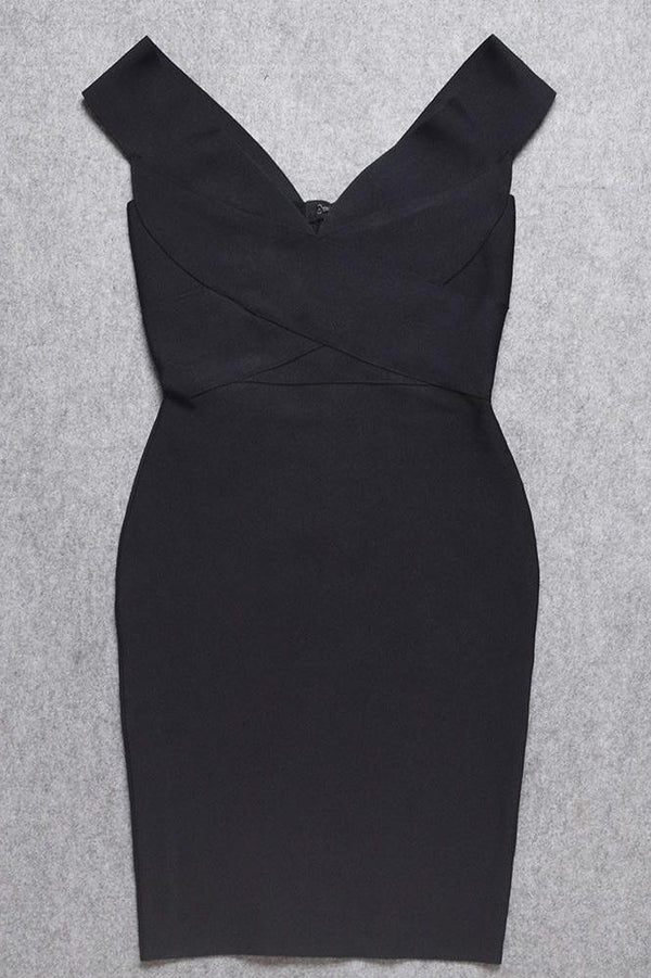 Sculpted Elegance V-Neck Bandage Dress